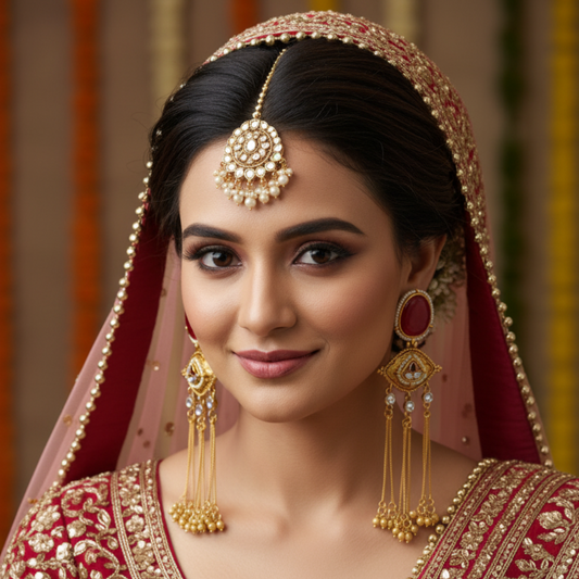 Stunning Indian Bridal Earrings - Chandbali & Jhumka Fusion