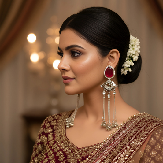 Stunning Indian Bridal Earrings - Chandbali & Jhumka Fusion