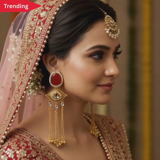Stunning Indian Bridal Earrings - Chandbali & Jhumka Fusion