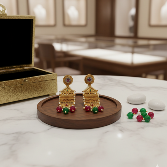 Exquisite Kundan & Pearl Jhumka Earrings ✨