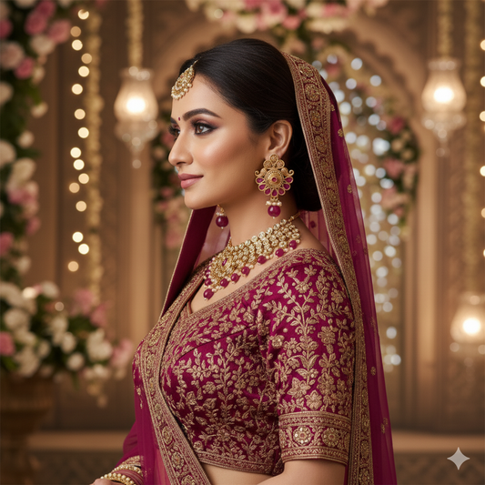 Elegance Unveiled: The Kundan Ruby Bridal Collection