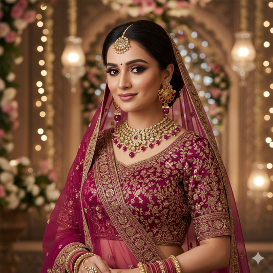 Elegance Unveiled: The Kundan Ruby Bridal Collection