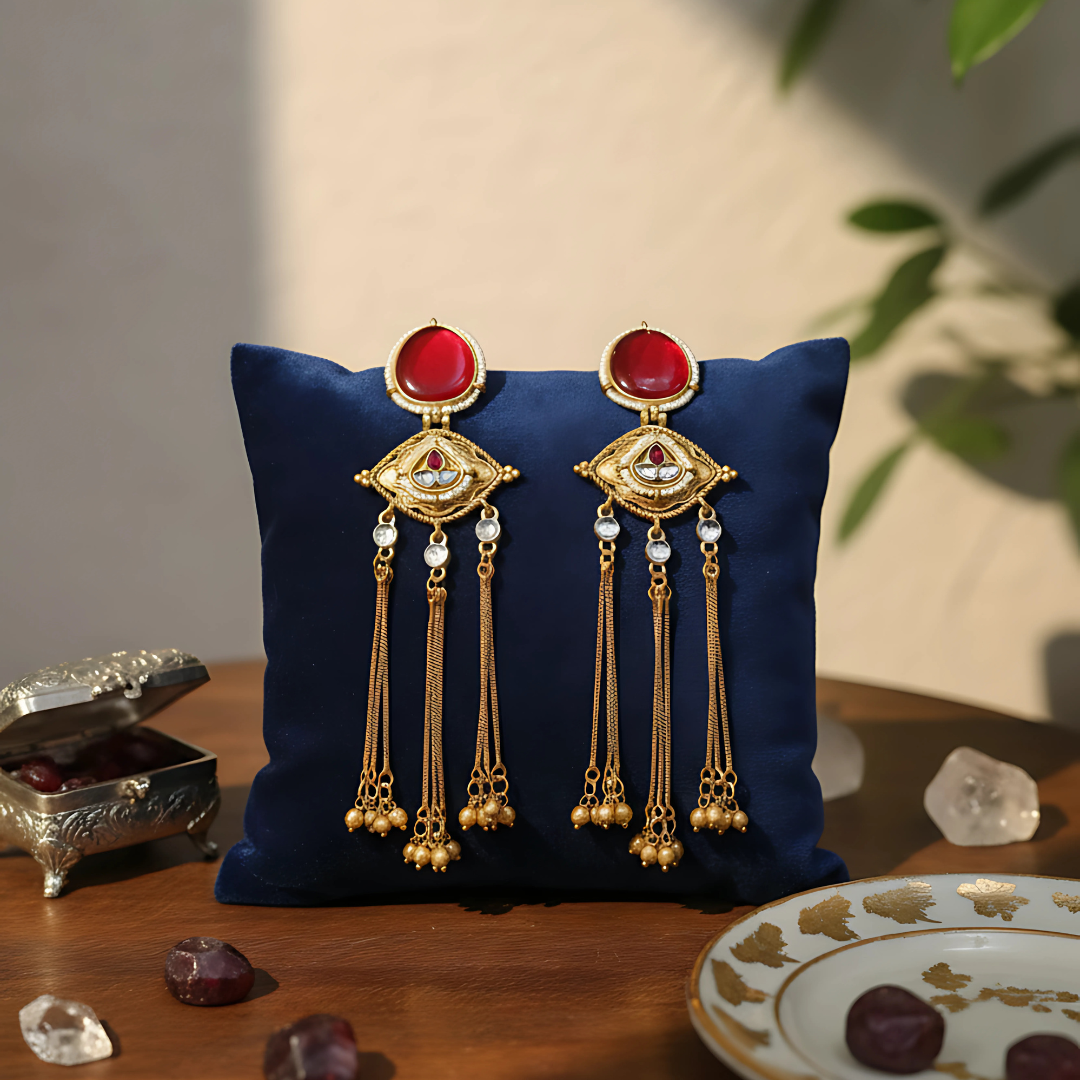 Stunning Indian Bridal Earrings - Chandbali & Jhumka Fusion